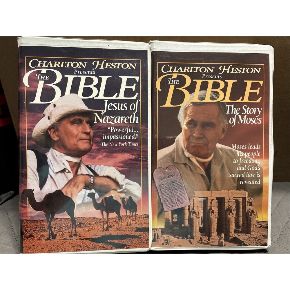 Charleston Heston The Bible 2 VHS Lot